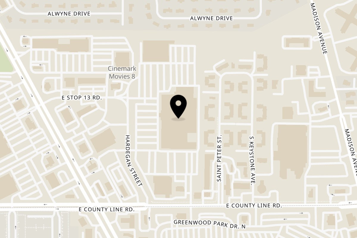 Map showing the location of Shallo's Antique Restaurant & Brewhaus on 8811 Hardegan St in Indianapolis